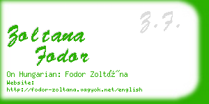 zoltana fodor business card